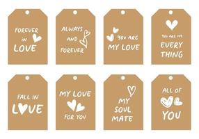 Vector Valentine's Day gift tags, labels or posters. Valentine's Day cards templates.