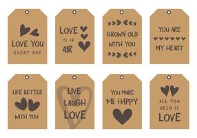 Vector Valentine's Day gift tags, labels or posters. Valentine's Day cards templates.