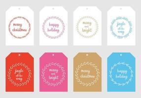 Merry Christmas tags set. Christmas printable gift tags. vector