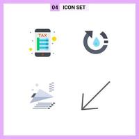 User Interface Pack of 4 Basic Flat Icons of internet banking paper plane drop nature arrow Editable Vector Design Elements