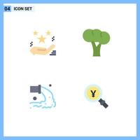 Group of 4 Modern Flat Icons Set for hand pipe present gastronomy radioactive Editable Vector Design Elements