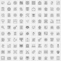 paquete de 100 iconos de líneas universales para móviles y web vector