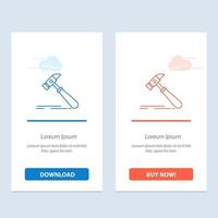 Hammer Construction Tool Strong Carpenter  Blue and Red Download and Buy Now web Widget Card Template vector