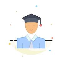 Student Education Graduate Learning Abstract Flat Color Icon Template vector