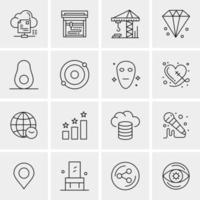 16 Universal Business Icons Vector Creative Icon Illustration to use in web and Mobile Related project