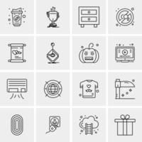 16 iconos de negocios universales vector ilustración de icono creativo para usar en proyectos relacionados con la web y dispositivos móviles