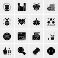 16 iconos de negocios universales vector ilustración de icono creativo para usar en proyectos relacionados con la web y dispositivos móviles