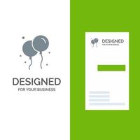 Balloon Fly Ireland Grey Logo Design and Business Card Template vector