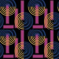 Seamless, black thick halftone dotted circle speed lines. Abstract geometric shape motion. Design elements for textile prints, wrapping papers vector