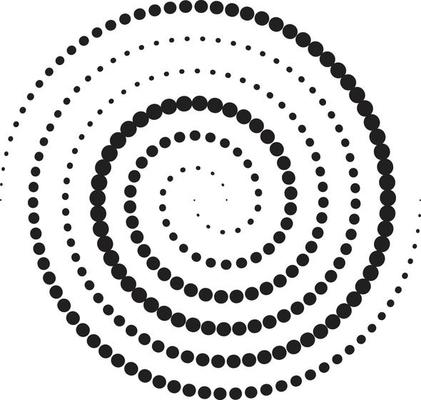 black thick halftone dotted circle speed lines. Abstract geometric shape motion. Design elements for frames, tattoos, web pages, prints, posters, and templates.