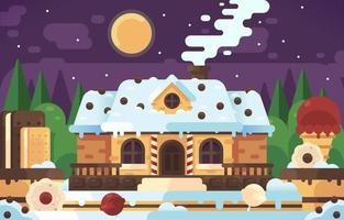 Sweet Gingerbread House Cakes vector