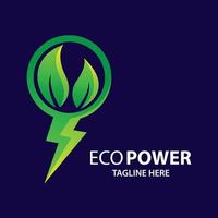 Eco power logo images vector