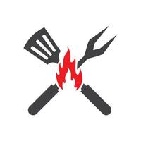 Hot grill logo images illustration vector