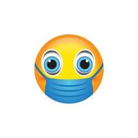 emoticon image wearing a mask vector