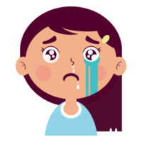 girl crying face cartoon cute png