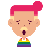 lgbt sorpreso viso cartone animato carino png