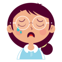 girl crying face cartoon cut png