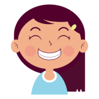 girl happy face cartoon cute png