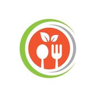 Vegetarian food logo images vector