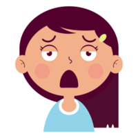 girl bored face cartoon cute png