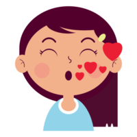 girl in love face cartoon cute png