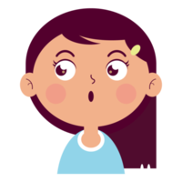 fille doute visage dessin animé mignon png