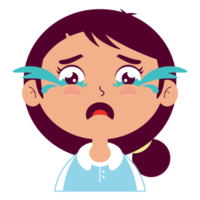 girl crying face cartoon cut png