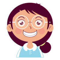 girl happy face cartoon cute png