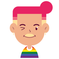 lgbt contento viso cartone animato carino png