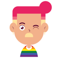 lgbt contento viso cartone animato carino png