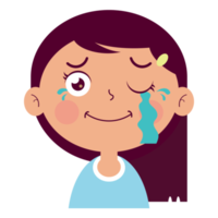 niña llorando cara dibujos animados lindo png