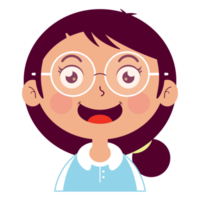 girl happy face cartoon cute png