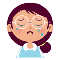 girl crying face cartoon cut png