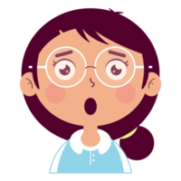 girl surprised face cartoon cute png