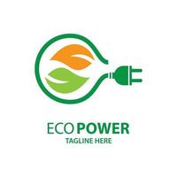 Eco power logo images vector