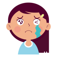 niña llorando cara dibujos animados lindo png