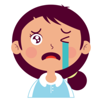 corte de dibujos animados de cara de niña llorando png