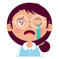 girl crying face cartoon cut png