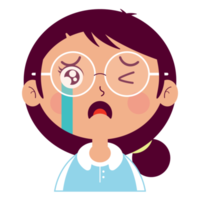 girl crying face cartoon cut png