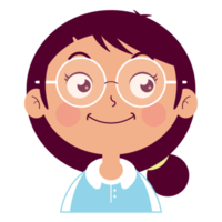 girl happy face cartoon cute png