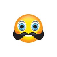 mustache emoticon image vector