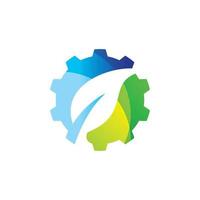 diseño de logotipo de tecnología ecológica vector