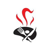 Hot grill logo images illustration vector