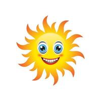 Sun smile emoticon logo images vector