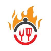 Hot grill logo images illustration vector