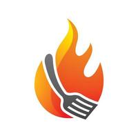 Hot grill logo images illustration vector