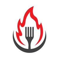 Hot grill logo images illustration vector