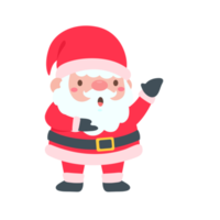 Santa Claus cartoon character with blank sign for decorating Christmas greeting cards png