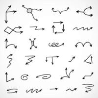 Vector set of hand drawn arrows, elements for presentation