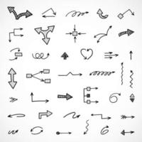 Vector set of hand drawn arrows, elements for presentation